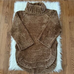 Moth Anthropologie Chenille Sweater Womens Small Oversize Chunky Knit Turtleneck